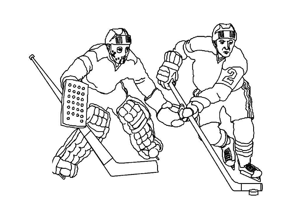 Coloring Hockey players. Category sports. Tags:  hockey.