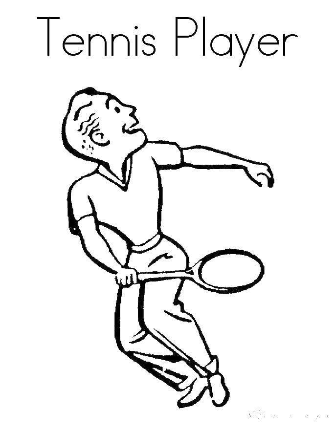 Coloring Tennis player. Category tennis. Tags:  tennis, ball.