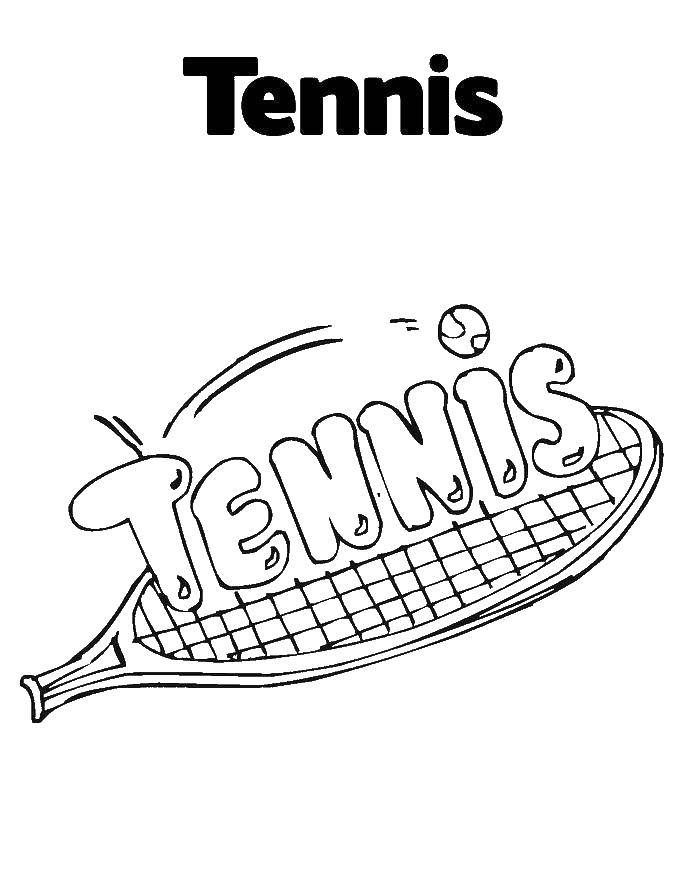 Coloring Tennis racket and ball. Category tennis. Tags:  tennis, ball.