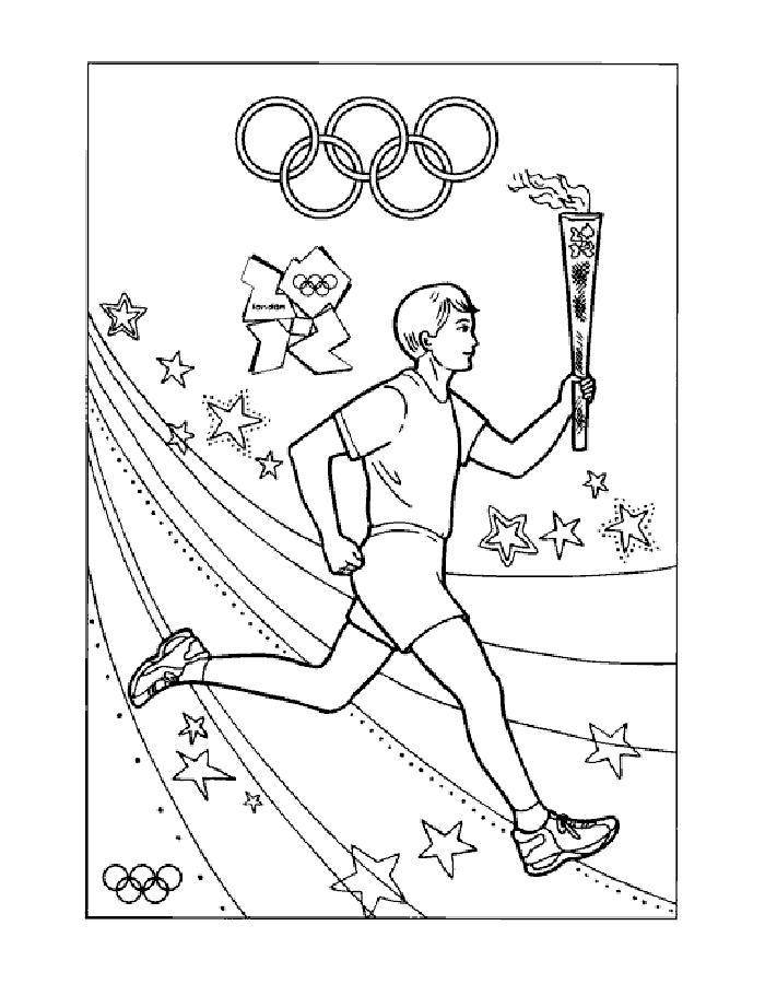 Название: Раскраска Олимпийский огонь. Категория: спорт. Теги: огонь, бег.