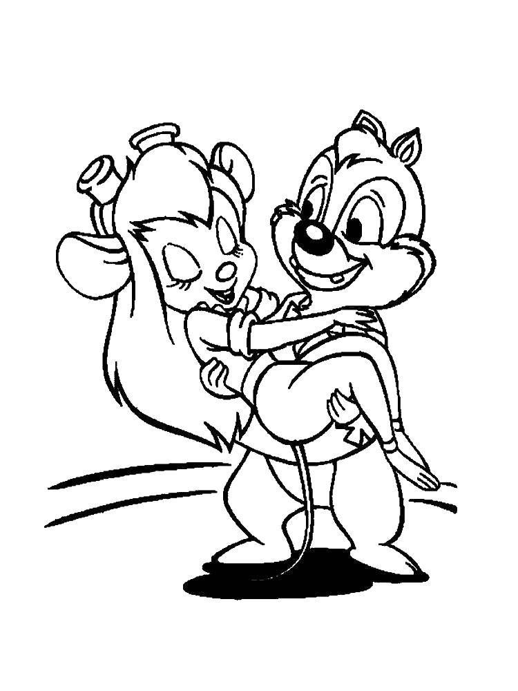 Coloring Nut and chip. Category chip and Dale. Tags:  Chip and Dale.