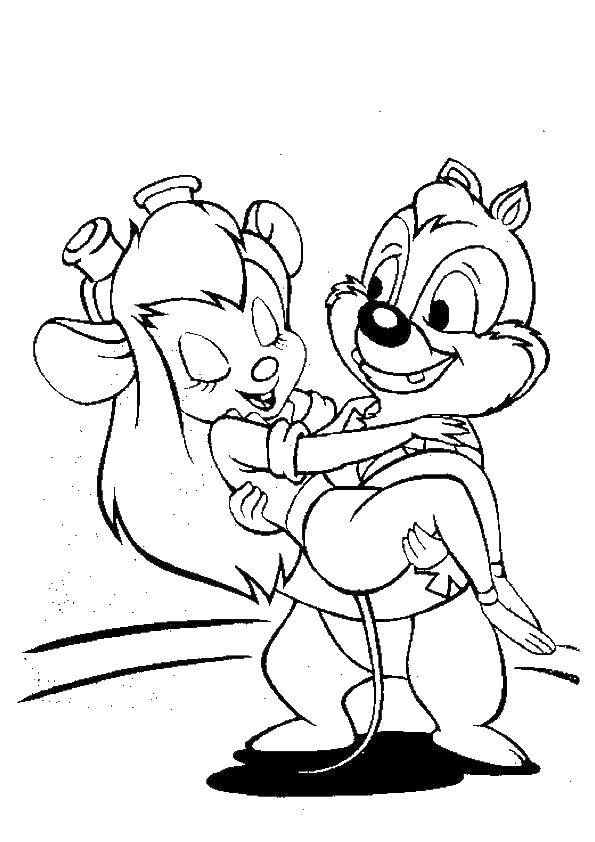 Coloring Nut and chip. Category chip and Dale. Tags:  Chip and Dale.