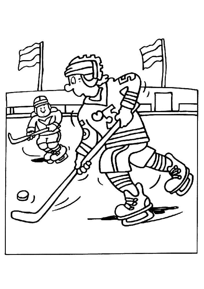 Coloring Hockey players. Category sports. Tags:  hockey.