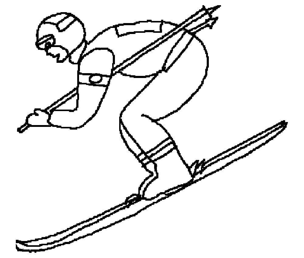Coloring Skier. Category sports. Tags:  skiing.