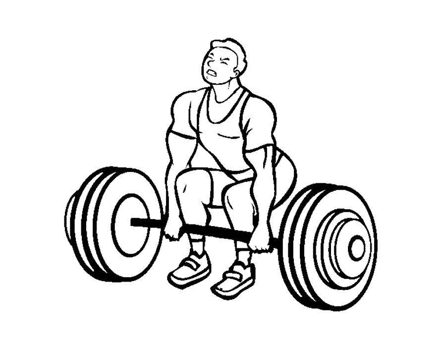 Coloring Weightlifter. Category sports. Tags:  bar , rod.