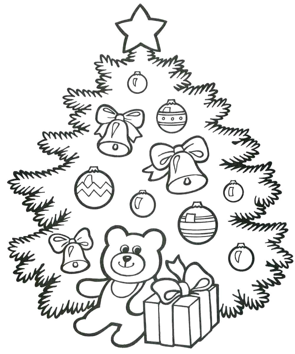 Название: Раскраска Чудесная зимняя ёлочка. Категория: новый год. Теги: Новый Год, ёлка, подарки, игрушки.