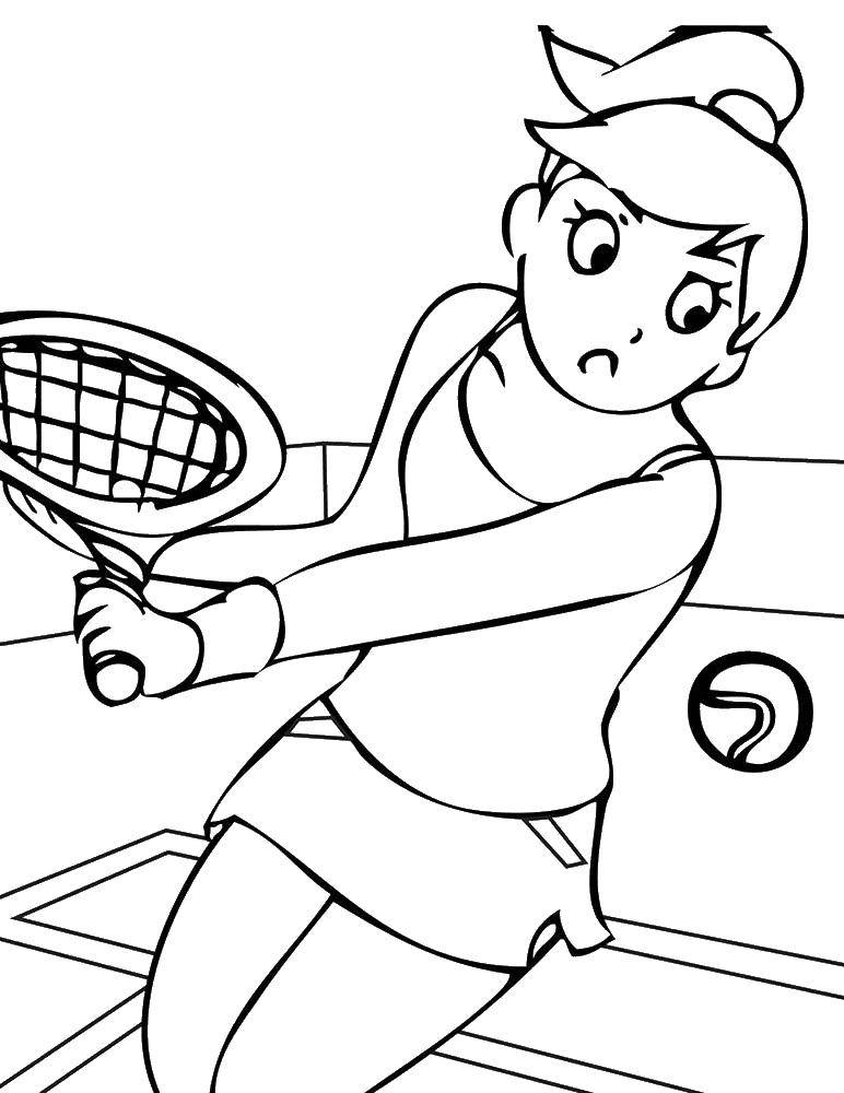 Coloring Tennis player. Category sports. Tags:  tennis.
