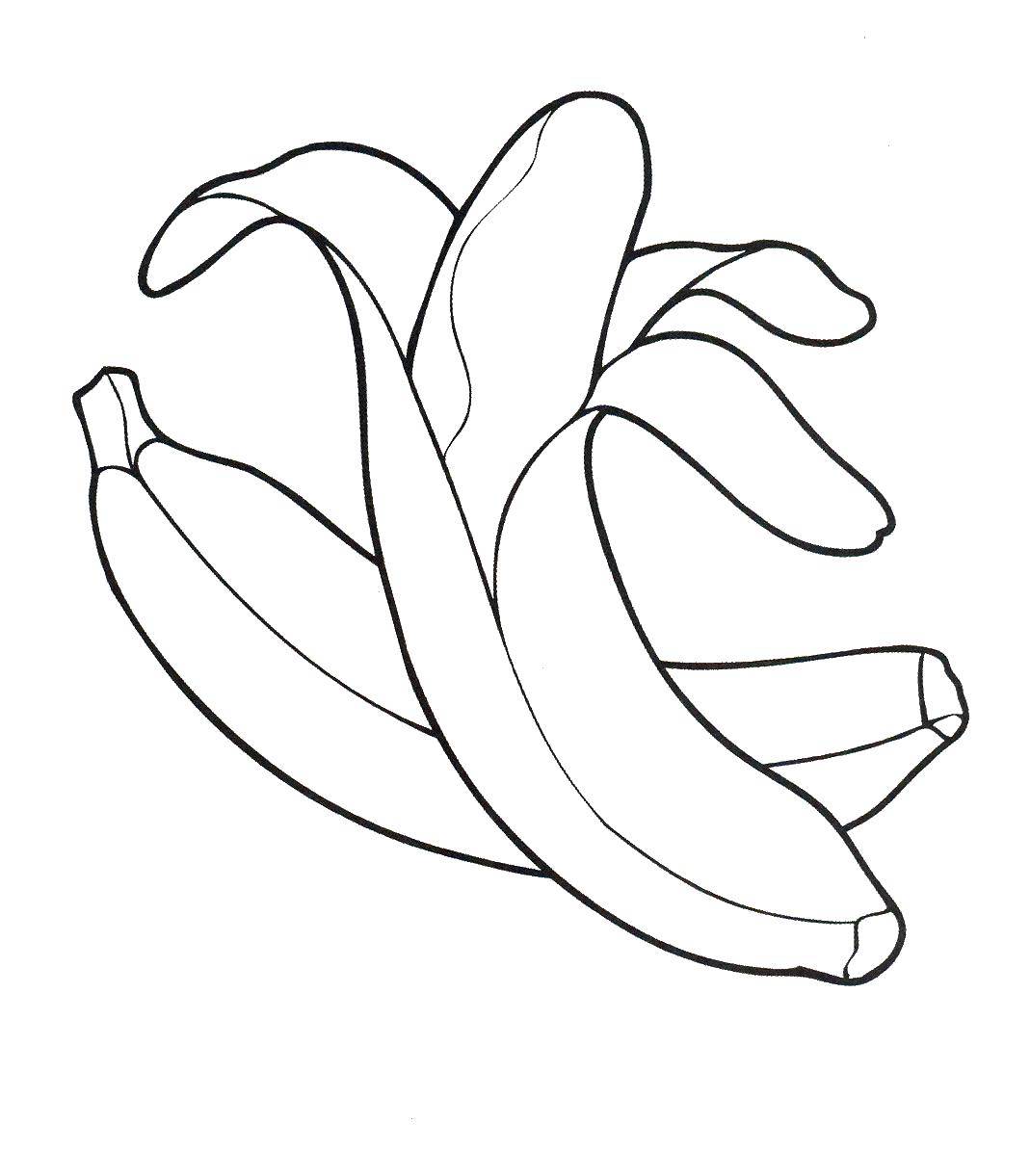 Название: Раскраска Банан. Категория: фрукты. Теги: банан.