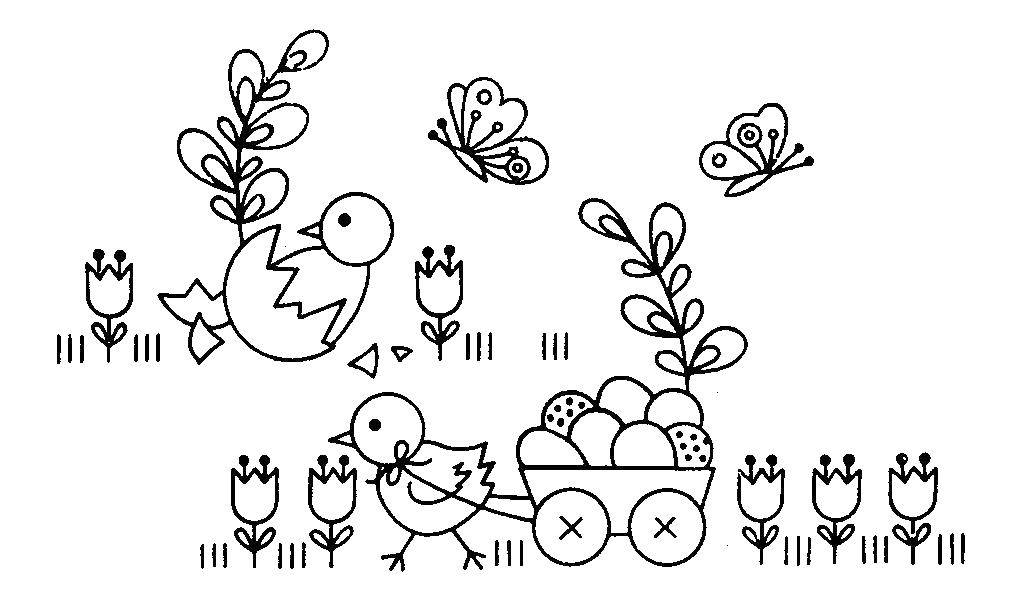 Coloring Chick with Easter eggs. Category Easter. Tags:  Easter, eggs, patterns.