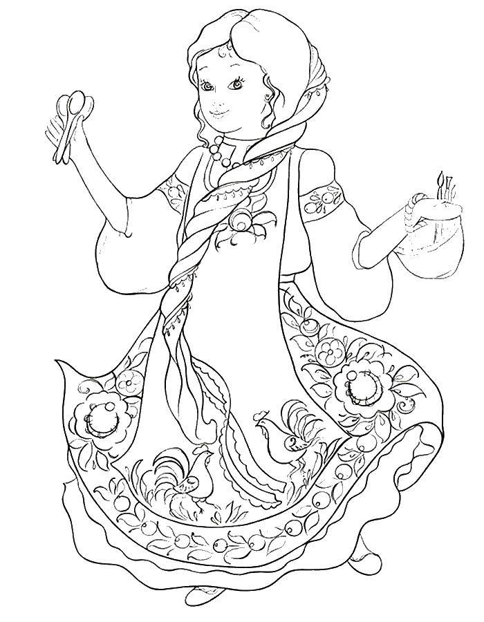 Coloring The girl with the paint. Category People. Tags:  girl, paint.