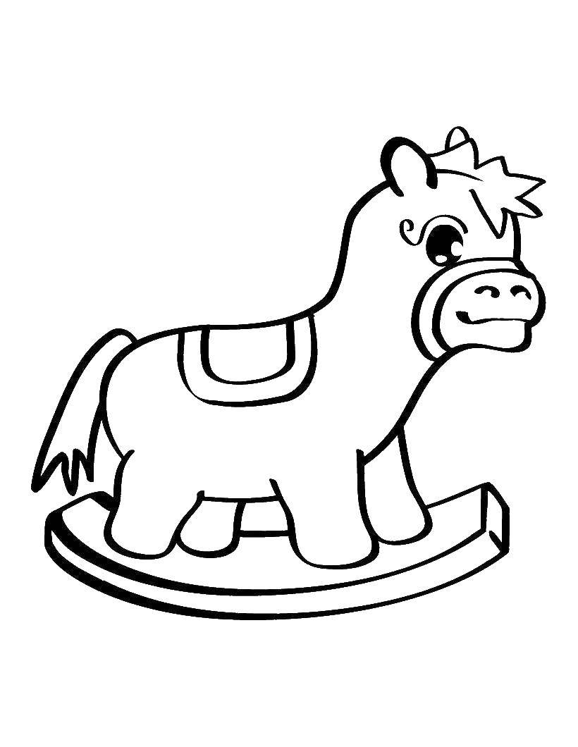 Coloring Horse rocking. Category toys. Tags:  Horse.