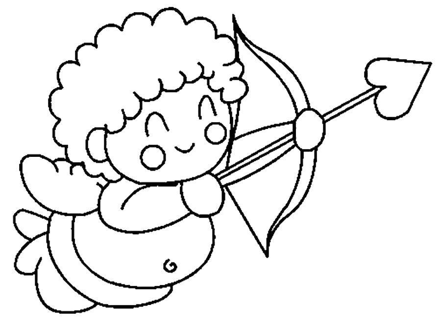 Название: Раскраска Купидон со стрелами. Категория: ангелы. Теги: купидон, стрелы.