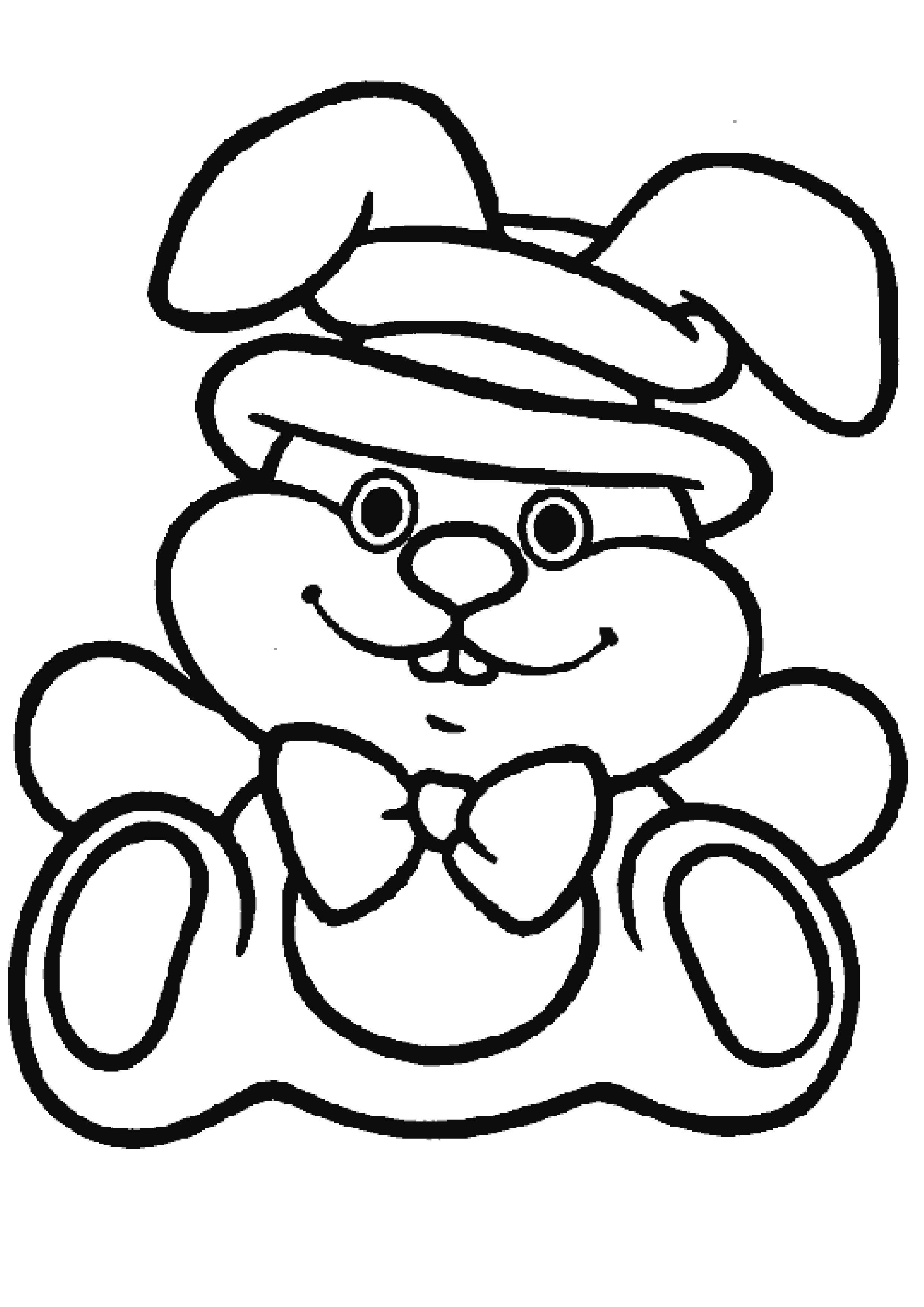 Coloring Bunny in the hat. Category toys. Tags:  Bunny.