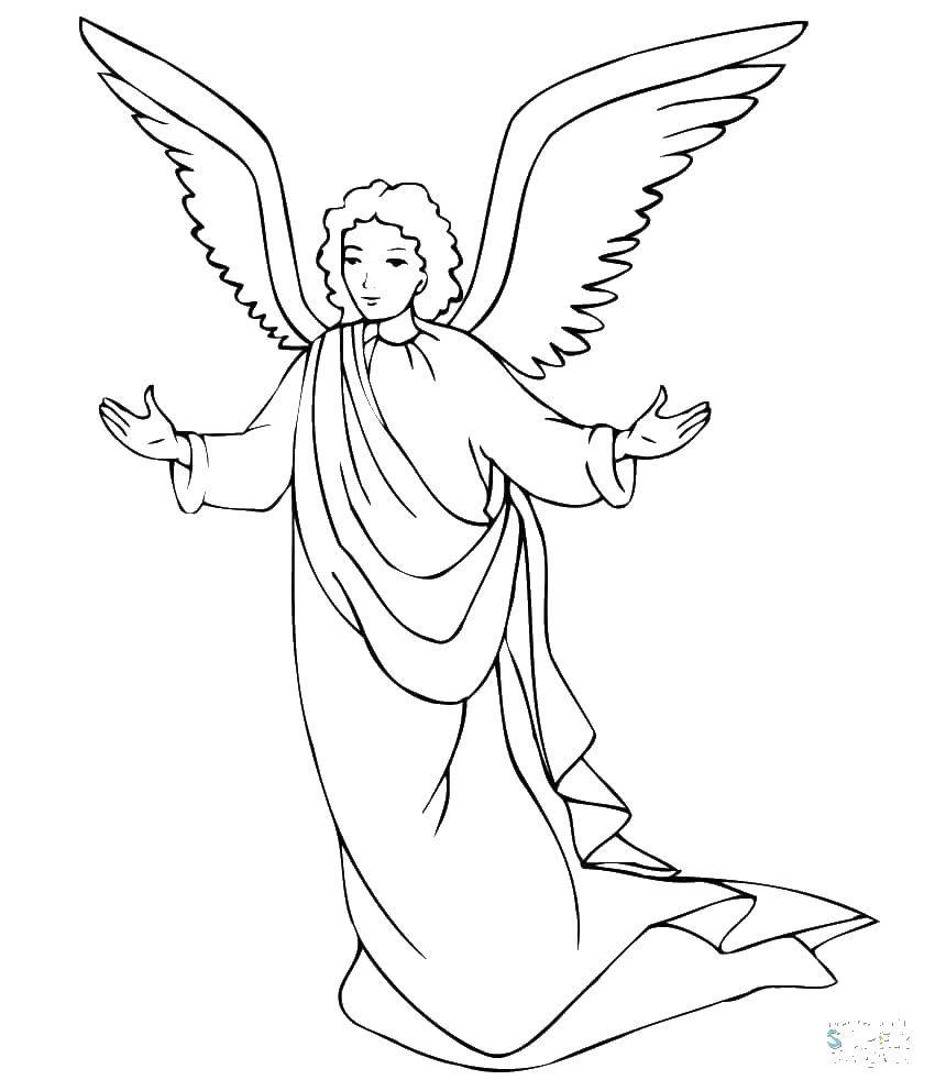 Розмальовки  Ангел хоронитель. Завантажити розмальовку ангел хранитель.  Роздрукувати ,ангел хранитель,