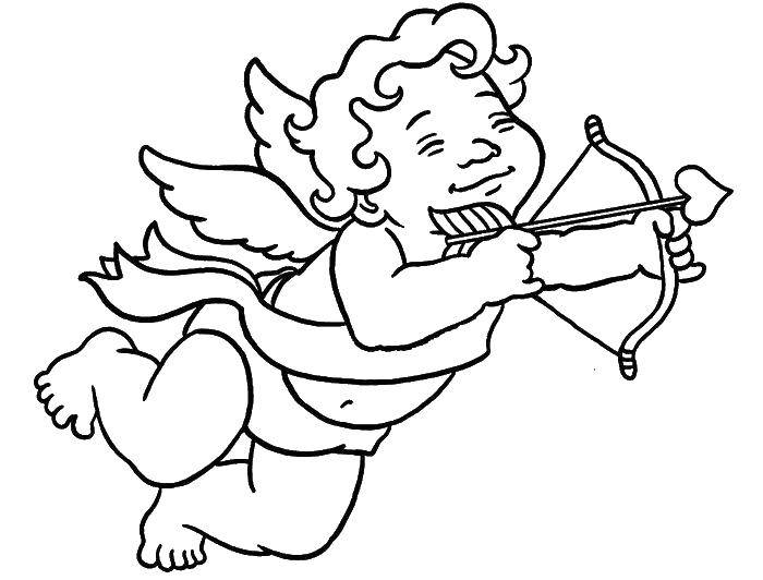 Название: Раскраска Купидон со стрелами. Категория: ангел хранитель. Теги: купидон, стрелы.