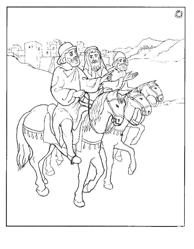 Coloring People on horses. Category People. Tags:  the horses , people, .