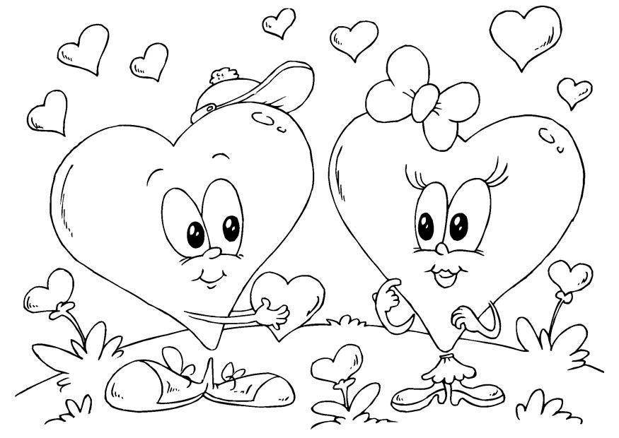 Название: Раскраска Два влюбленных сердца. Категория: день святого валентина. Теги: День Святого Валентина, любовь, сердце.