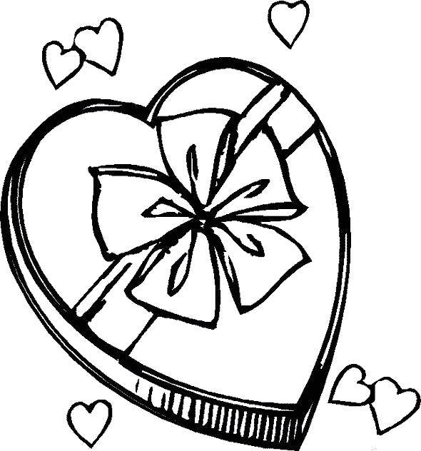 Название: Раскраска Коробка конфет ко дню влюблённых. Категория: день святого валентина. Теги: День Святого Валентина, любовь, сердце.