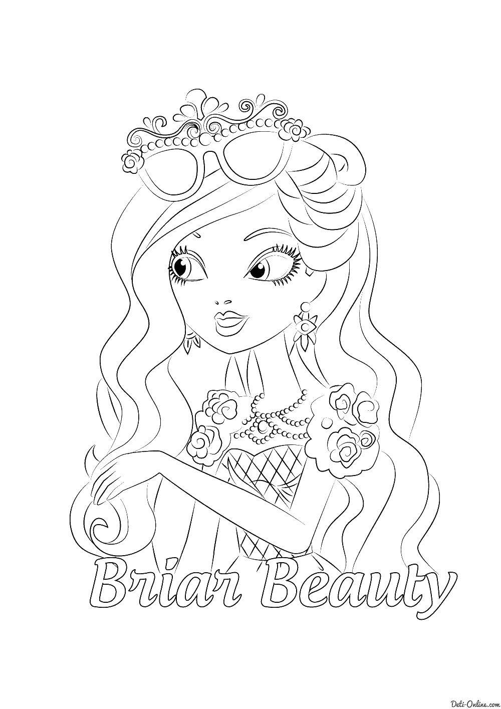 Coloring Briar beauty. Category the character of the tale. Tags:  Briar beauty, sleeping beauty.