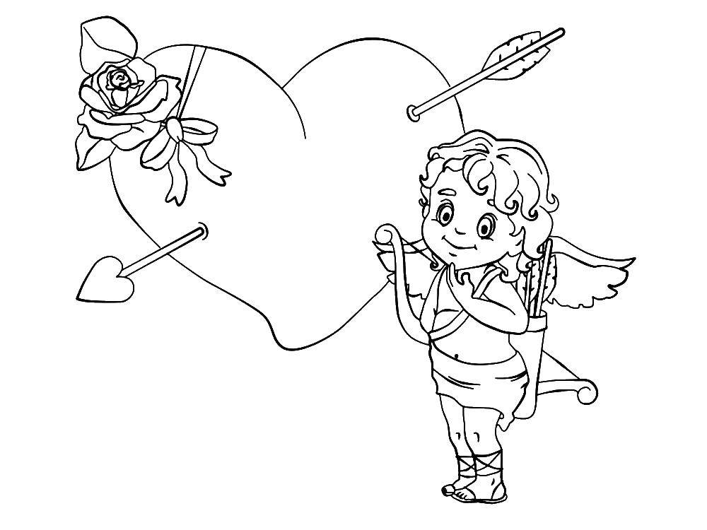 Coloring Cupid with arrows. Category Cupid. Tags:  Cupid, arrows.