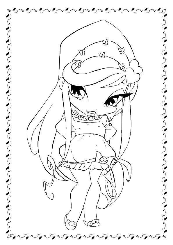 Coloring Stella from winx club. Category Winx. Tags:  Stella, Winx.