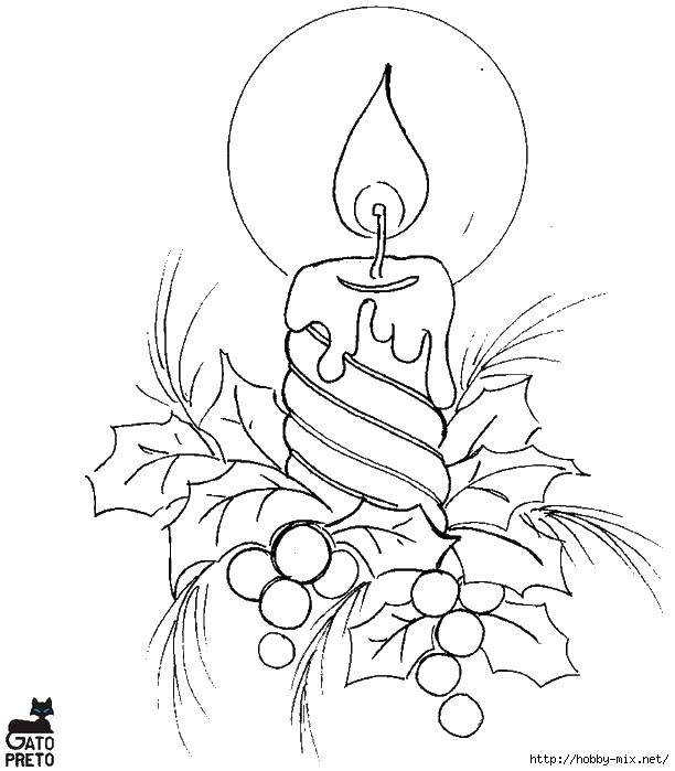 Coloring Candle. Category new year. Tags:  new year, omella.