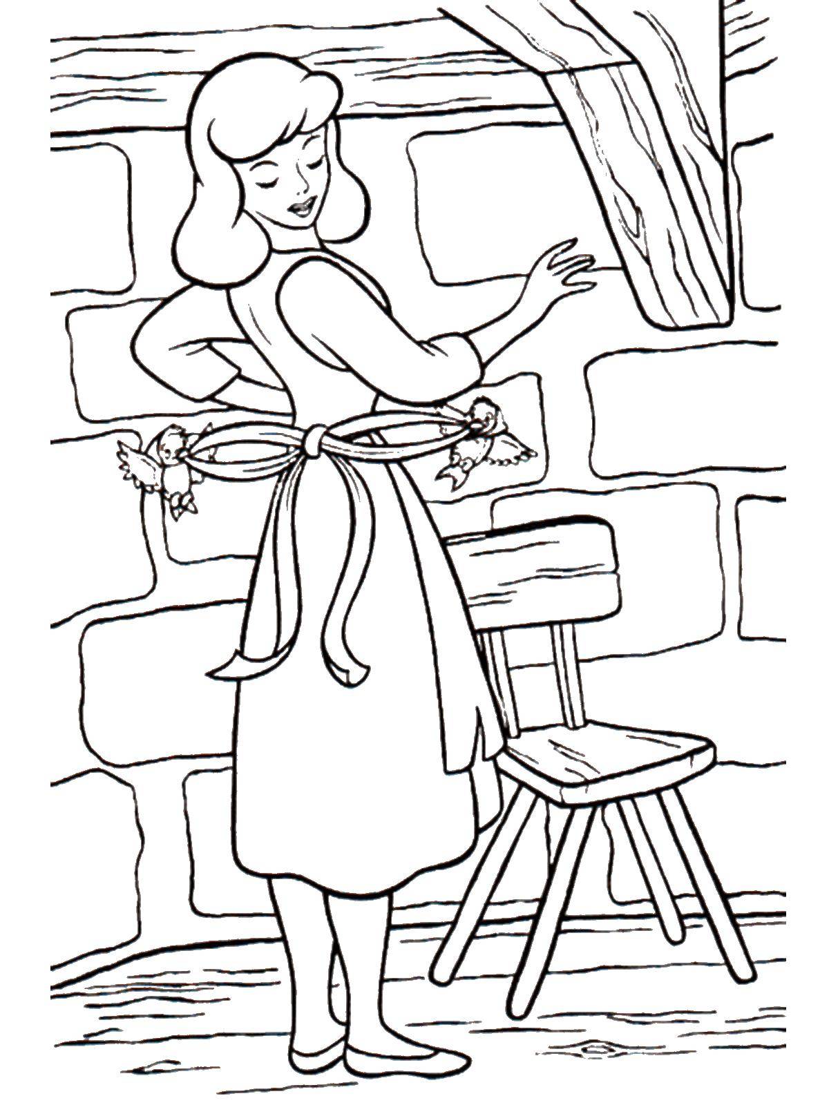 Coloring Cinderella tries on a dress. Category Cinderella. Tags:  Cinderella, fairy.