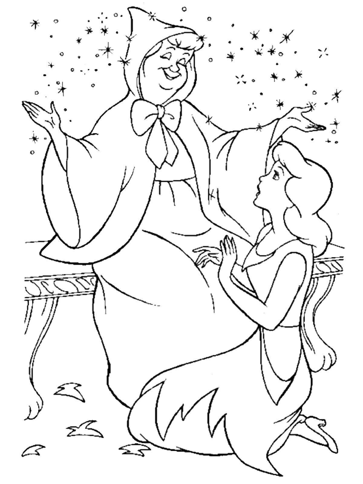 Coloring Fairy godmother Cinderella. Category Cinderella. Tags:  Cinderella.