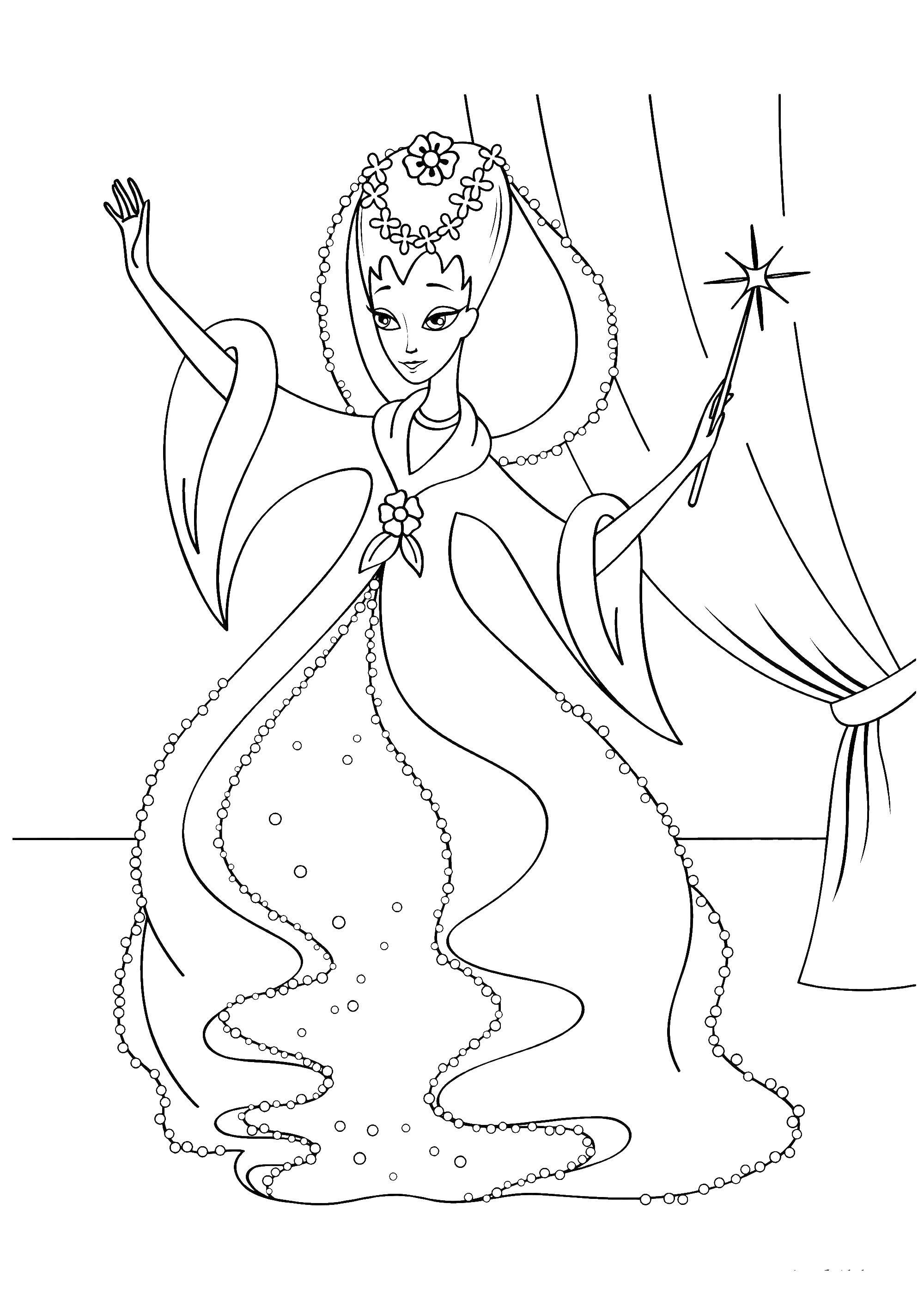 Coloring Fairy godmother. Category Cinderella. Tags:  godmother, fairy.