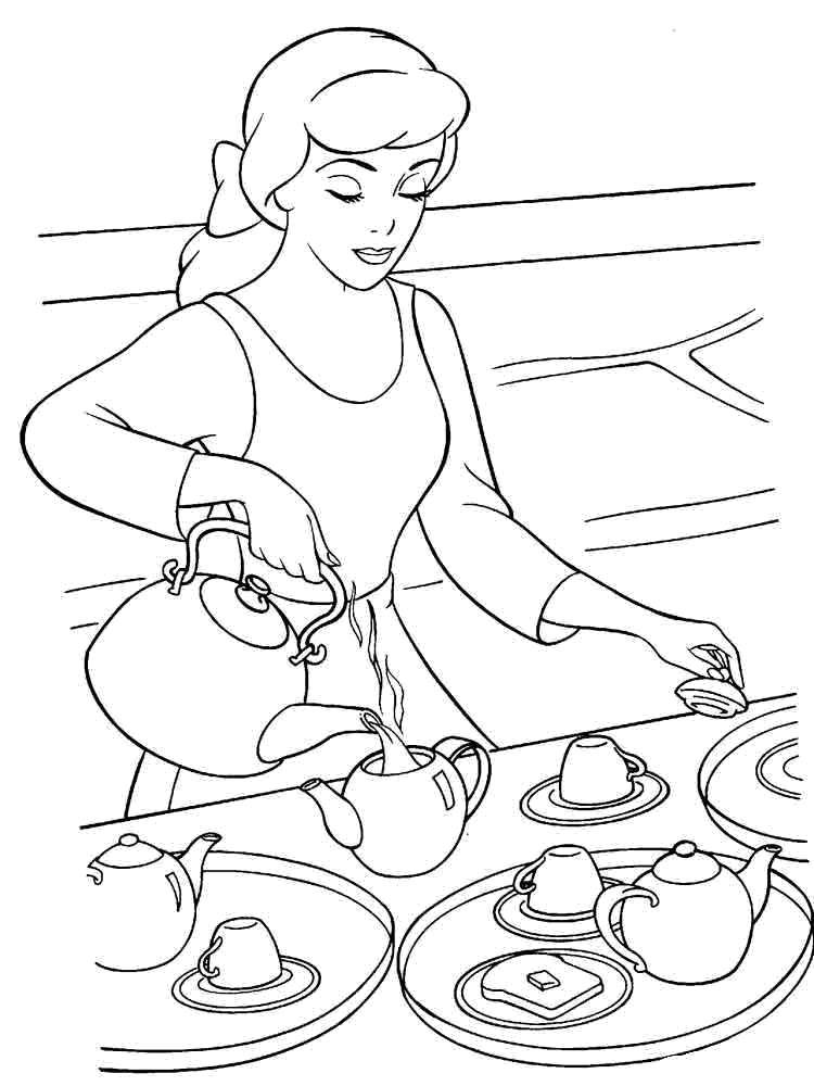 Coloring Cinderella in the kitchen. Category Cinderella. Tags:  Disney, Cinderella.