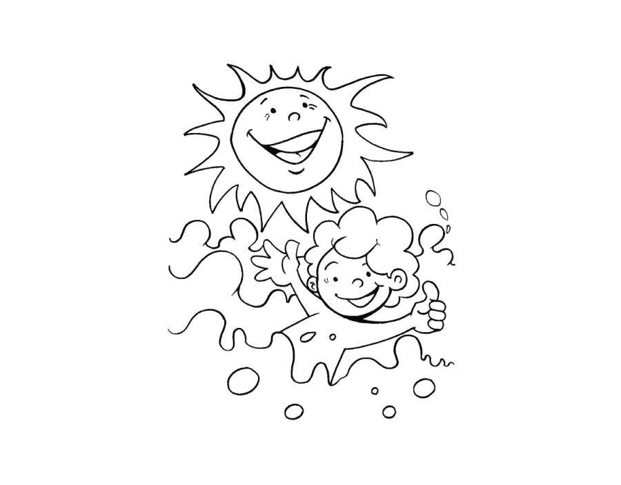Название: Раскраска Солнышко и море. Категория: отдых. Теги: Отдых, дети, вода, веселье.