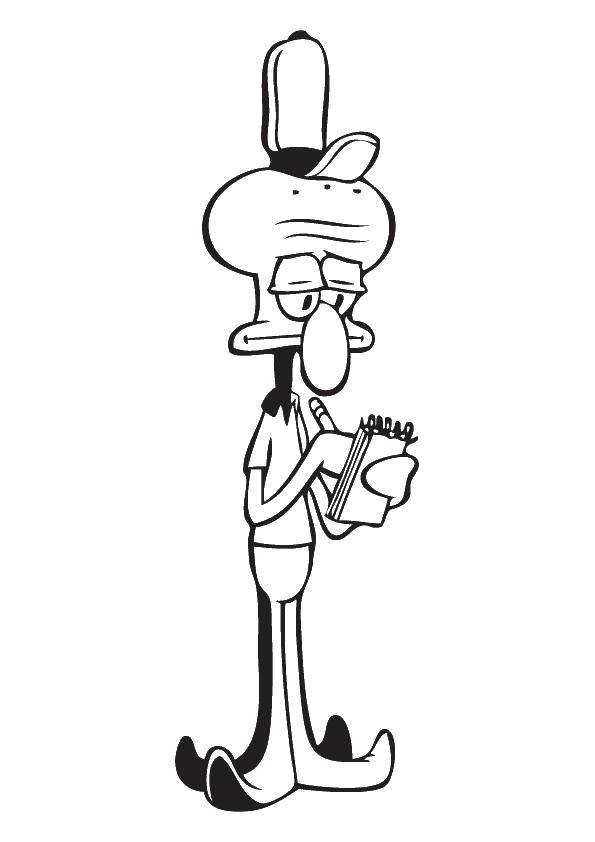 Coloring Squidward. Category Cartoon character. Tags:  the skvidvordom , spongebob.