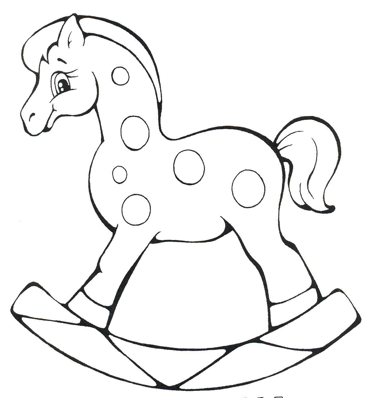 Название: Раскраска Лошадка качалка. Категория: игрушки. Теги: Лошадь.