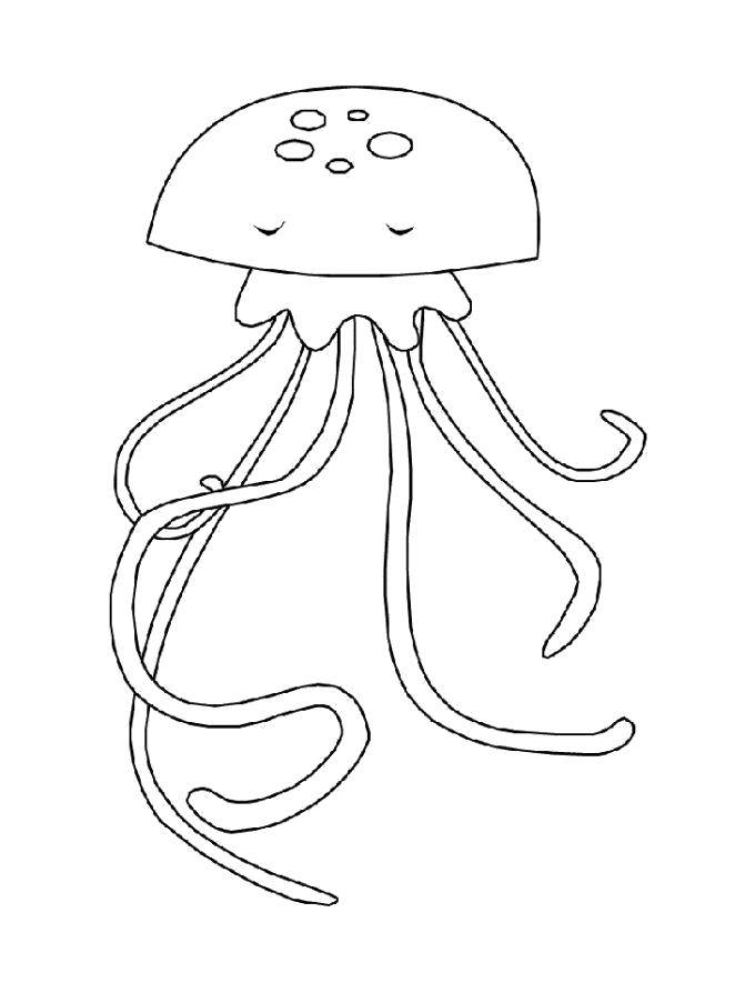 Название: Раскраска Медуза в океане. Категория: морское. Теги: Подводный мир, медуза.