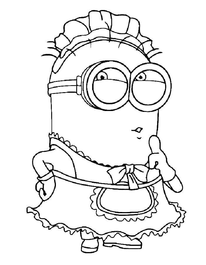 Coloring Minion maid. Category the minions. Tags:  minion maid.