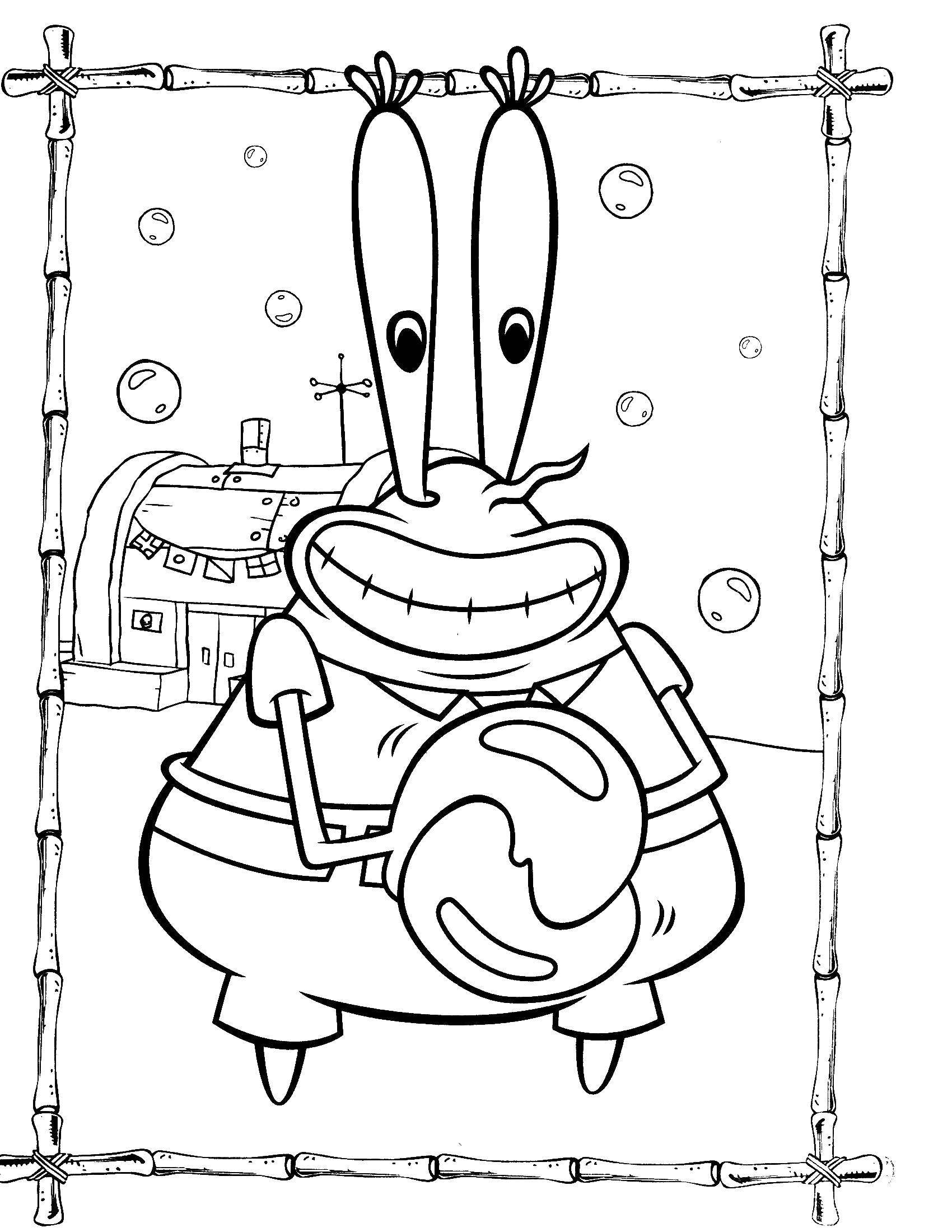 Coloring Mr. Krabs. Category Cartoon character. Tags:  Cartoon character, spongebob, spongebob, Mr. Krabs.
