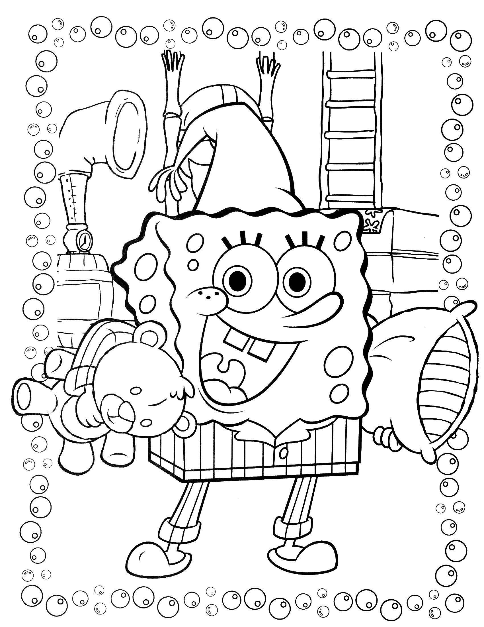 Coloring Spongebob goes to sleep. Category Spongebob. Tags:  spongebob, Patrick.