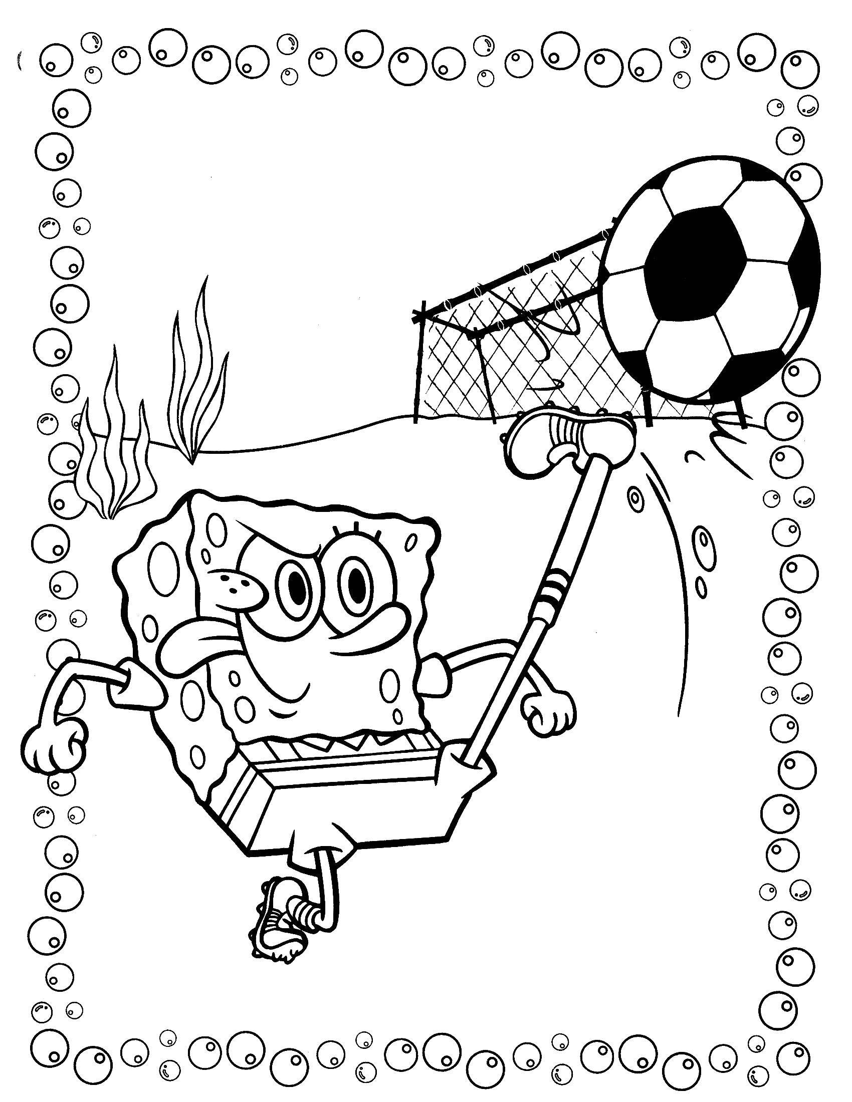 Spongebob Rugby Coloring Pages
