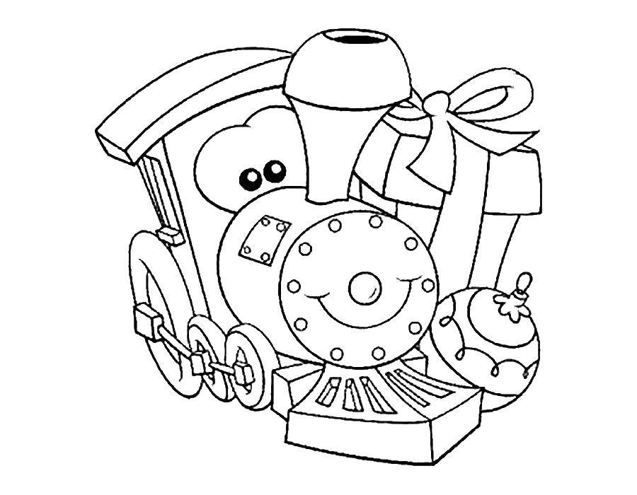 Название: Раскраска Поезд. Категория: игрушки. Теги: поезд.