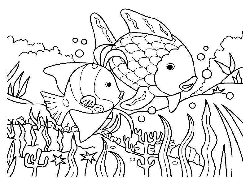 Название: Раскраска Рыбы в океане. Категория: рыбы. Теги: рыбы, океан.