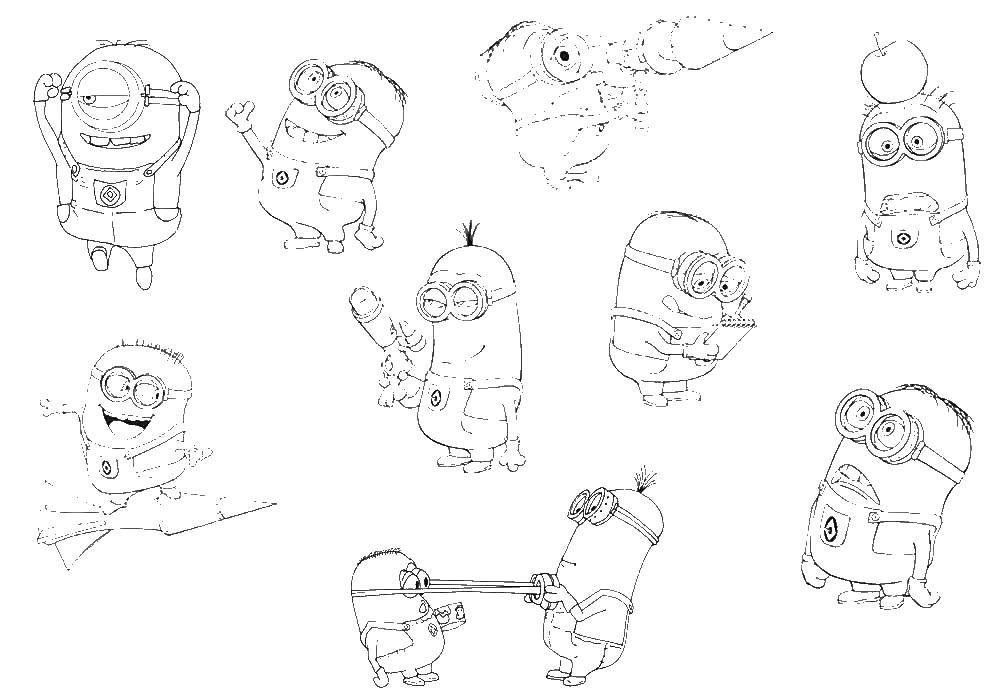 Coloring Minions. Category cartoons. Tags:  the minions.