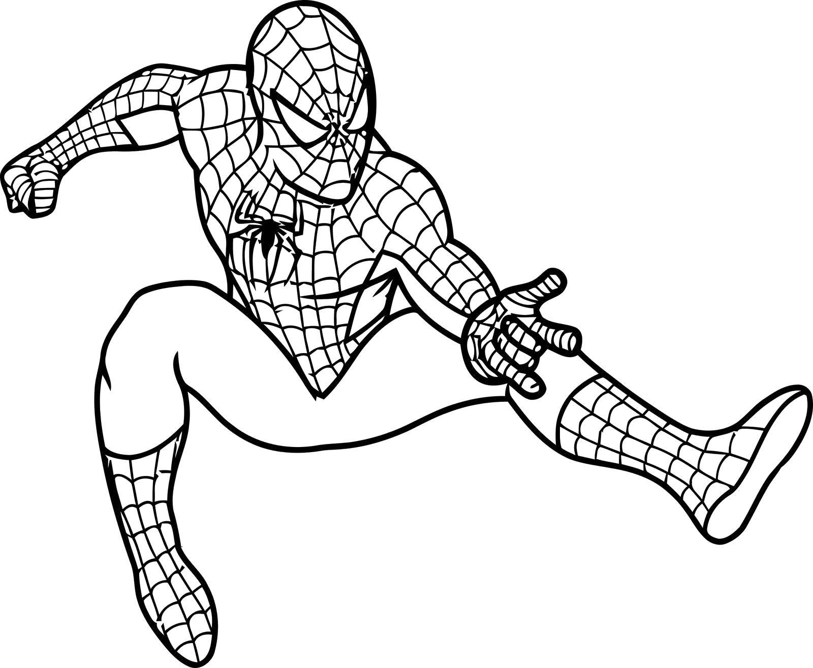 Coloring Spiderman produces webs. Category spider man. Tags:  Comics, Spider-Man, Spider-Man.