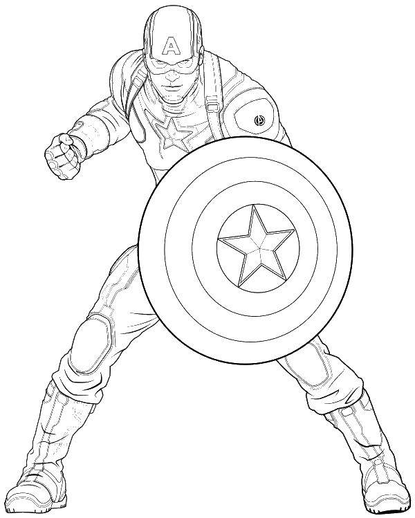 Coloring Captain America. Category captain America. Tags:  captain America.