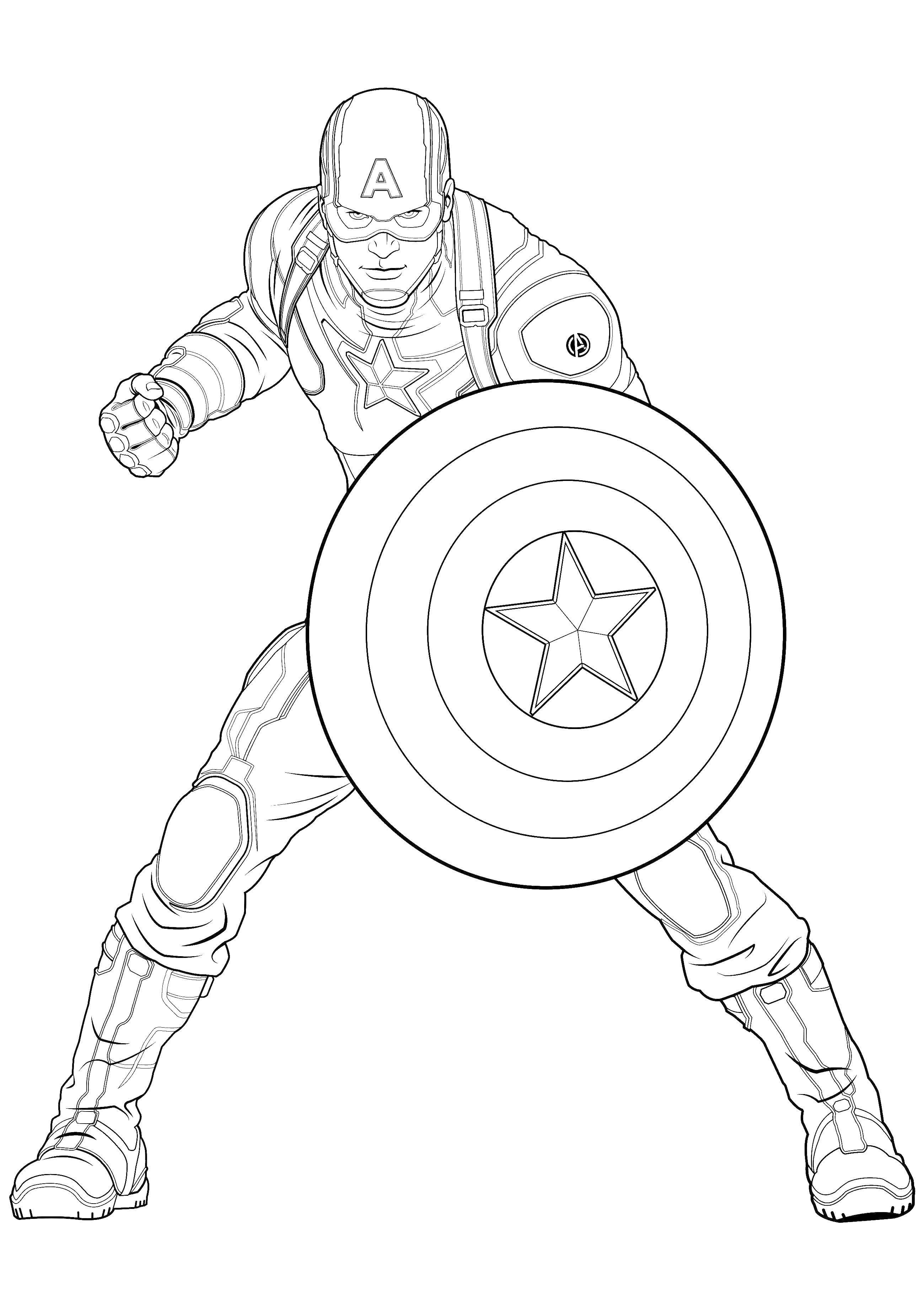 Coloring Captain America. Category captain America. Tags:  captain America.