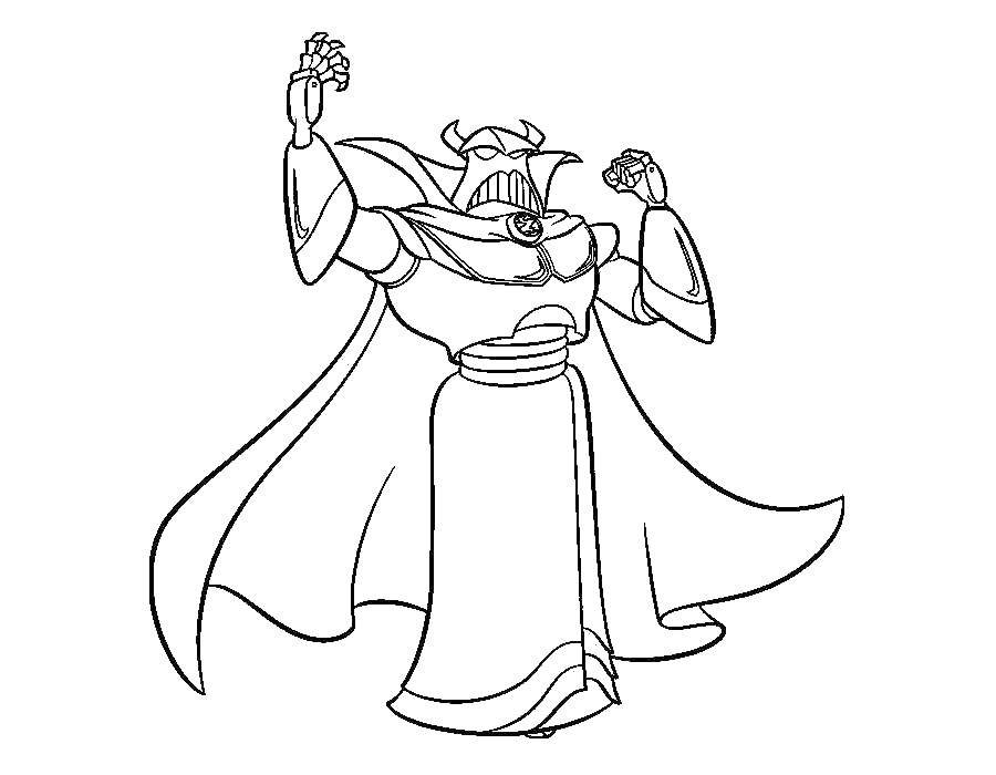 Coloring Emperor Zurg. Category cartoons. Tags:  Woody, toys.