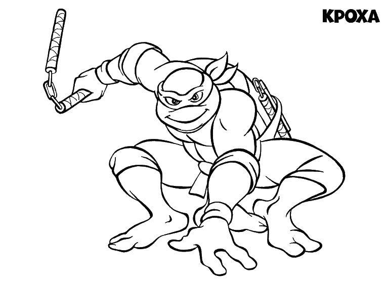 Coloring Michelangelo. Category teenage mutant ninja turtles. Tags:  teenage mutant ninja turtles, Michelangelo.