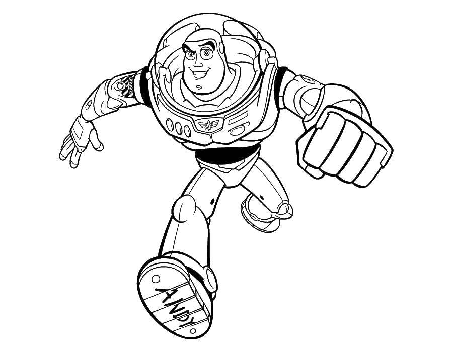 Coloring Buzz Lightyear. Category cartoons. Tags:  Woody, toys.