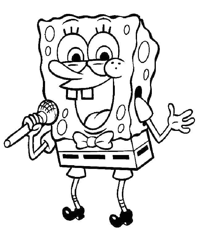 Coloring Spongebob sings a song. Category spongebob. Tags:  spongebob, Patrick.