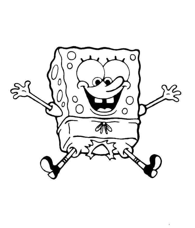 Coloring Spongebob with ripped pants. Category spongebob. Tags:  Spongebob.