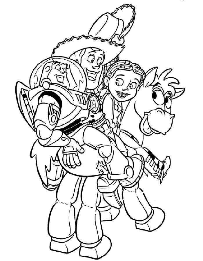 Coloring Woody and his friends. Category cartoons. Tags:  Woody, toys.